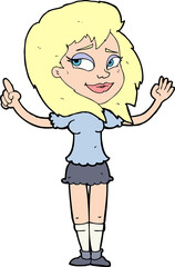 cartoon woman with idea