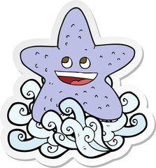 sticker of a cartoon starfish