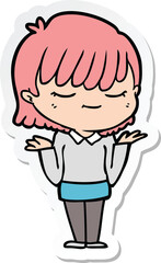 sticker of a cartoon woman