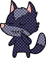 friendly cartoon wolf