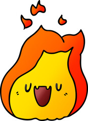 gradient cartoon illustration kawaii cute fire flame