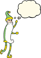 cartoon skinny santa with thought bubble
