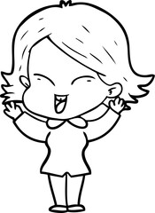 Obraz premium happy cartoon girl