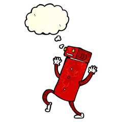 cartoon robot with thought bubble