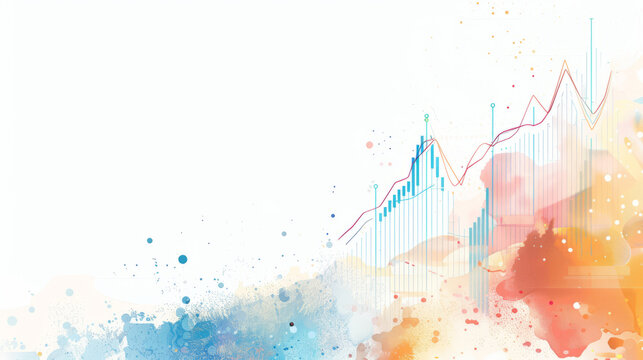Abstract composition of metrics and indicators charting an upward trajectory