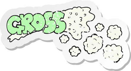 retro distressed sticker of a gross cartoon