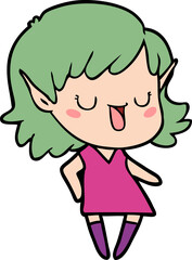 cartoon elf girl