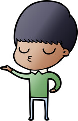cartoon calm boy