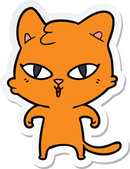 sticker of a cartoon cat