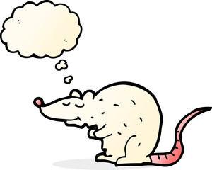 cartoon rat with thought bubble