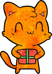 cartoon happy cat