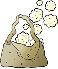 freehand drawn cartoon handbag