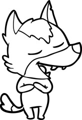 cartoon wolf laughing