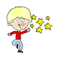 cartoon excited boy