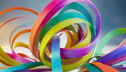 Chromatic Spirals: A Vibrant 3D Exploration"