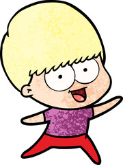 happy cartoon boy