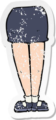 retro distressed sticker of a cartoon female legs