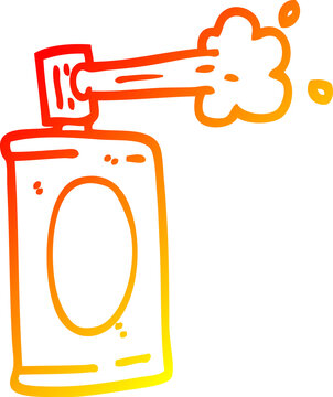 recommend clip art: warm gradient line drawing of a cartoon spray can