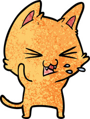 cartoon cat hissing