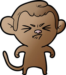 cartoon annoyed monkey
