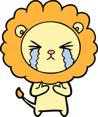 cartoon crying lion