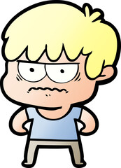annoyed cartoon boy