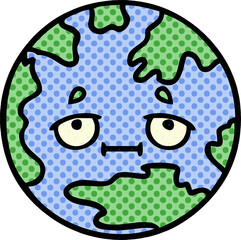comic book style cartoon of a planet earth