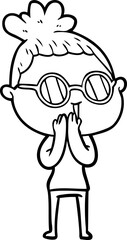 cartoon woman wearing spectacles