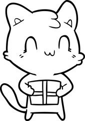 cartoon happy cat