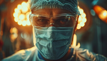A transplant surgeon performs surgery for heart cancer. Cardiology in a medical clinic. - obrazy, fototapety, plakaty
