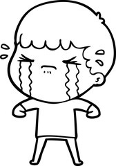 cartoon man crying