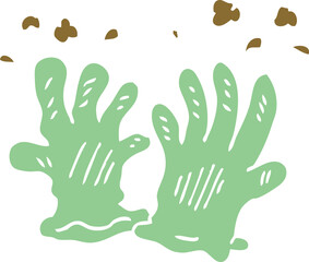 Obraz premium cartoon doodle garden gloves