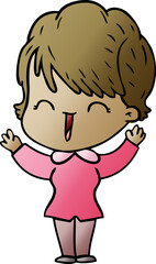cartoon laughing woman