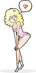 cartoon pin up girl posing