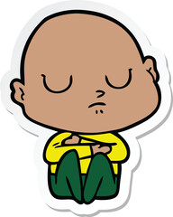 sticker of a cartoon bald man
