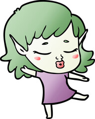pretty cartoon elf girl