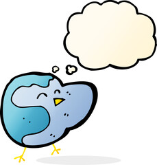 cartoon bird with thought bubble