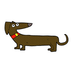 freehand drawn cartoon sausage dog