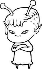 cute cartoon alien girl