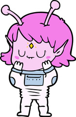 cartoon alien girl