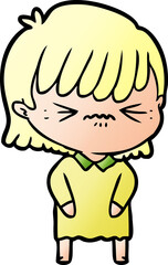 annoyed cartoon girl