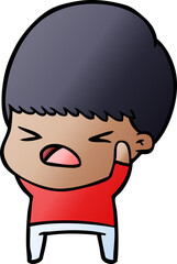 cartoon stressed man