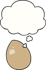 cartoon egg with thought bubble