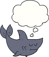 Fototapeta premium cartoon shark with thought bubble