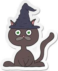 sticker of a cartoon halloween cat