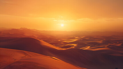 Obraz premium Dramatic Desert Dunes at Sunset Shifting Sands