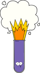 cartoon exploding chemicals in test tube