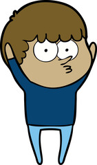 Fototapeta premium cartoon curious boy