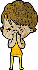 cartoon frustrated woman