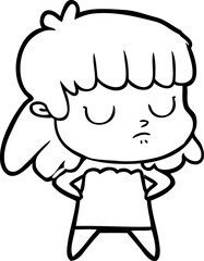 cartoon indifferent woman